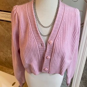 LoveShackFancy Avignon crop cardigan-pink
